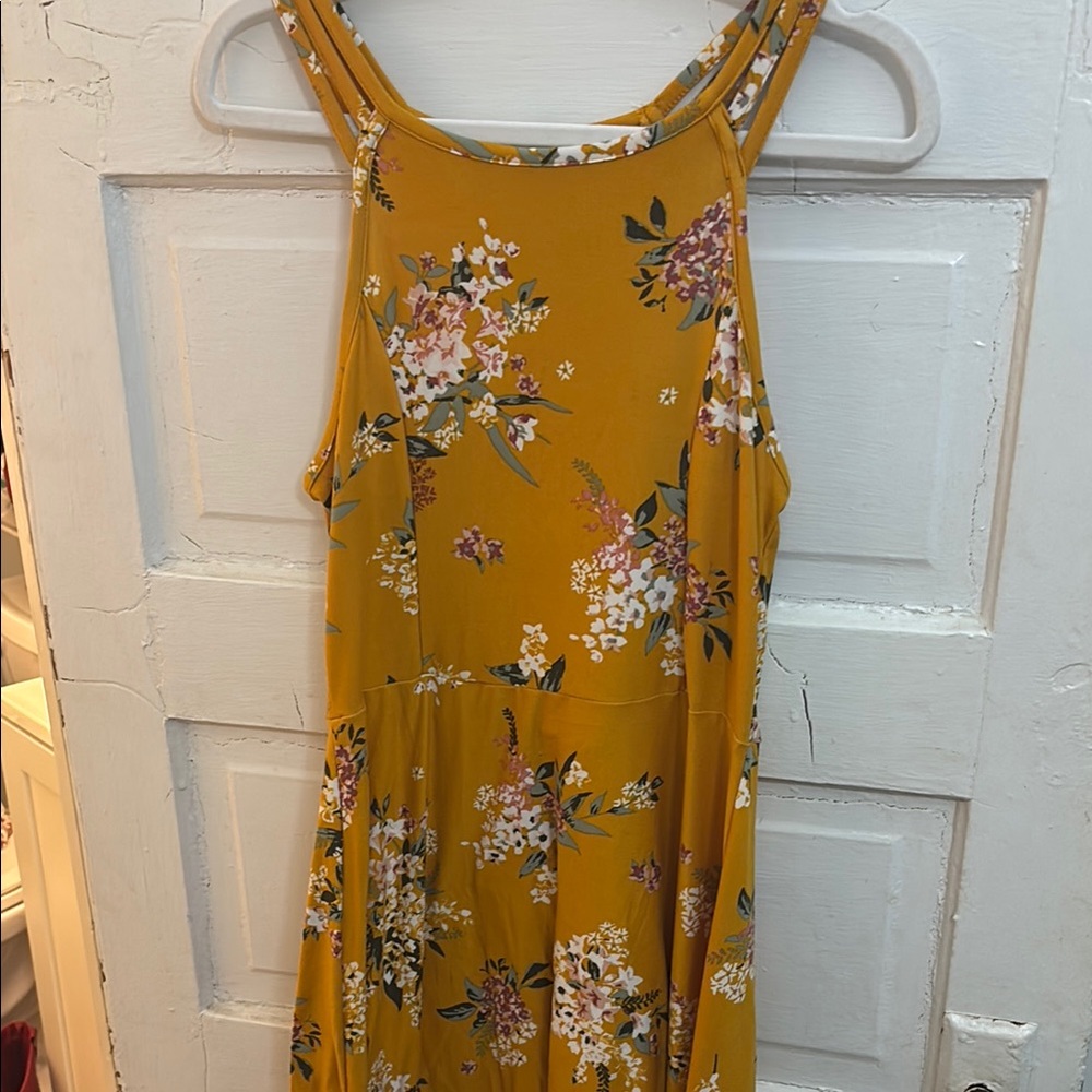 Floral Mustard Yellow Dress